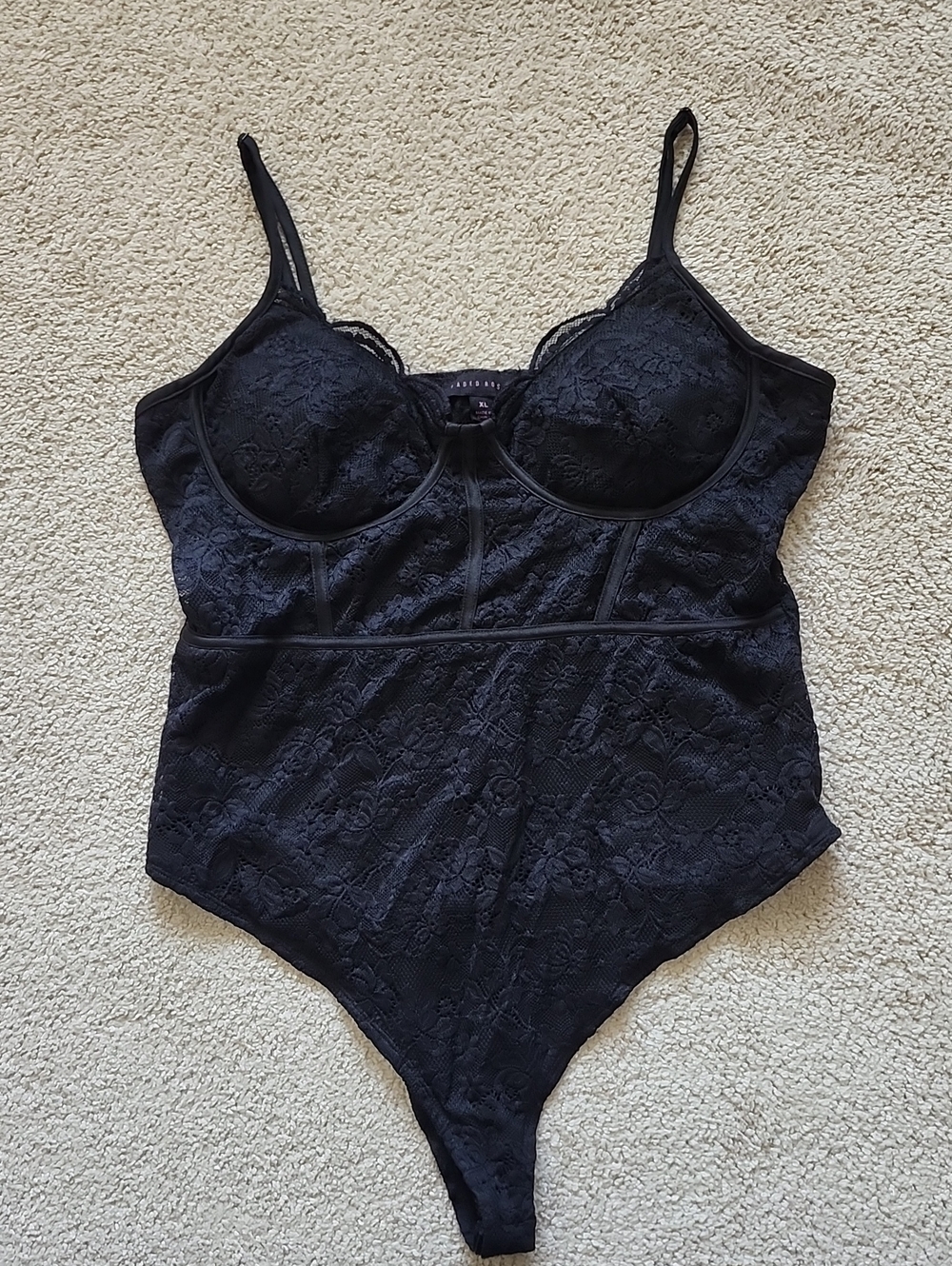 Lace Underwire Black Bodysuit